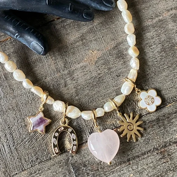 NEW FP x Luna Norte Freshwater Pearl Charm Necklace - Picture 2 of 7